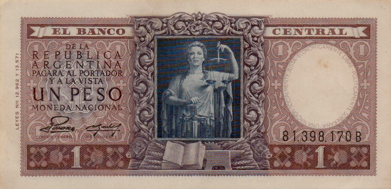 Argentina 1 1952 aUNC P-260/b